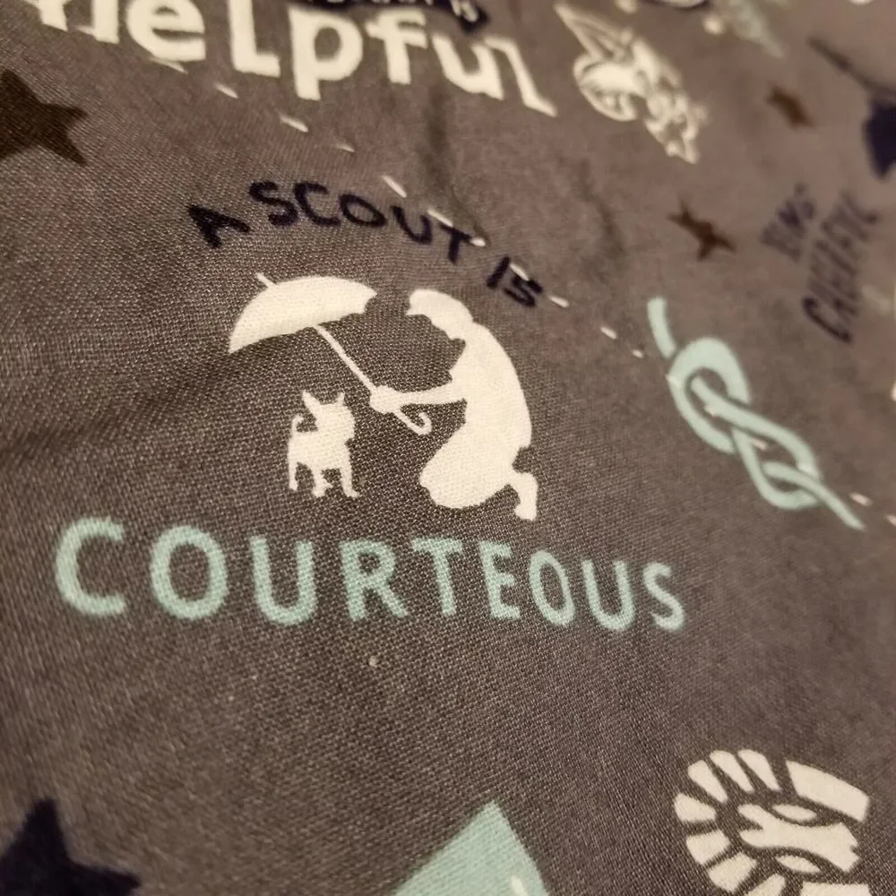 Boy Scouts of America (BSA) Blanket Throw Blue Gray Yellow Handmade Cotton